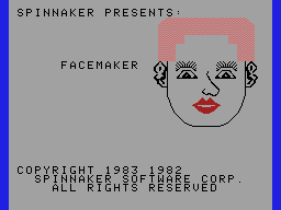 Facemaker title screen for Colecovision